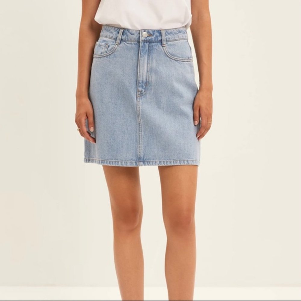 Frank and Oak Denim Skirt Light Wash